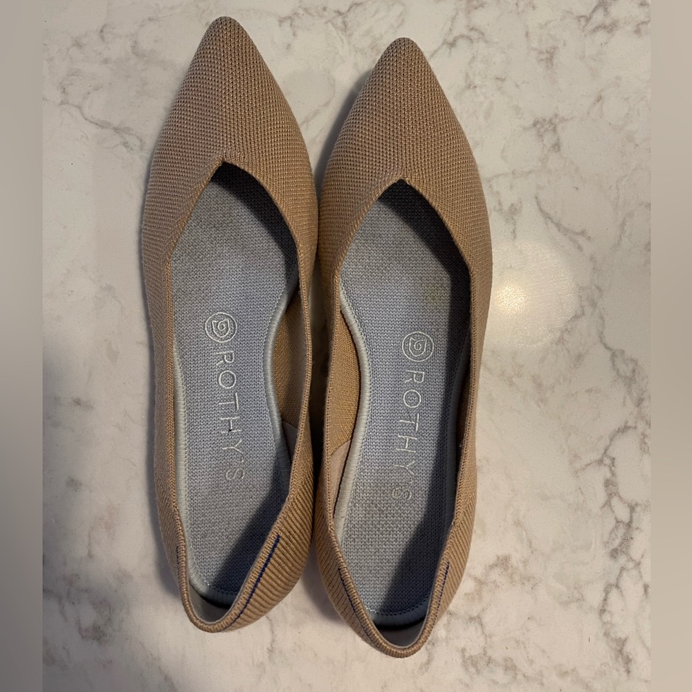 Rothy’s | Merino Camel Points Pointed Toe Knit Flats Limited Edition Size 8